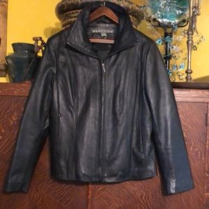 Black leather jacket